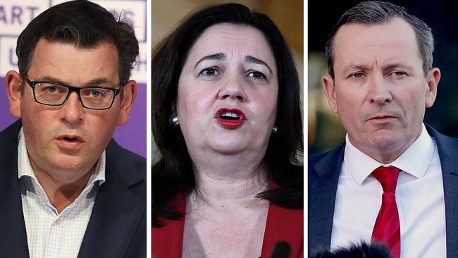 State premiers Daniel Andrews, Annastacia Palaszczuk and Mark McGowan.