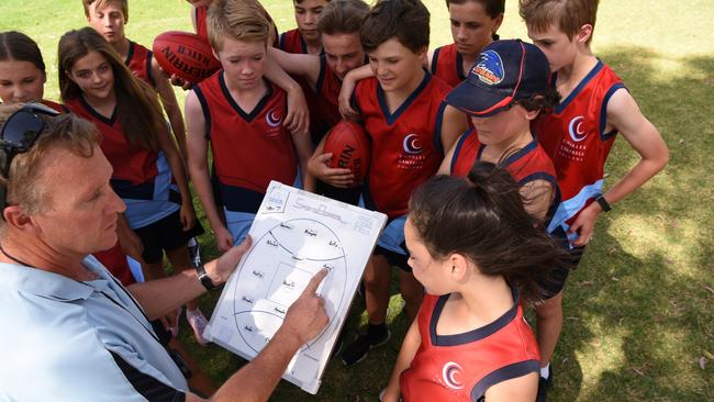 Coach Shane Willsmore runs the Australian Rules Football Academy at Charles Campbell College. The school works closely with the Norwood Football Club. Picture: Phil Heaton