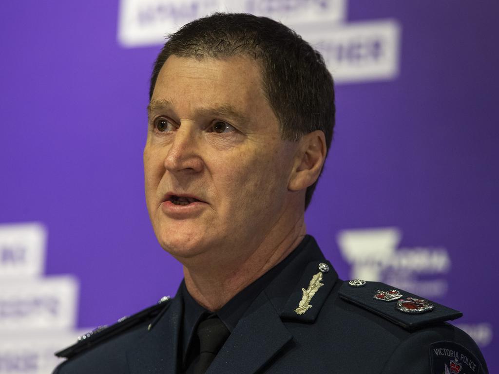 Victorian Police Chief Commissioner Shane Patton has lashed out at “selfish” Melburnians breaching the coronavirus lockdown rules. Picture: Wayne Taylor