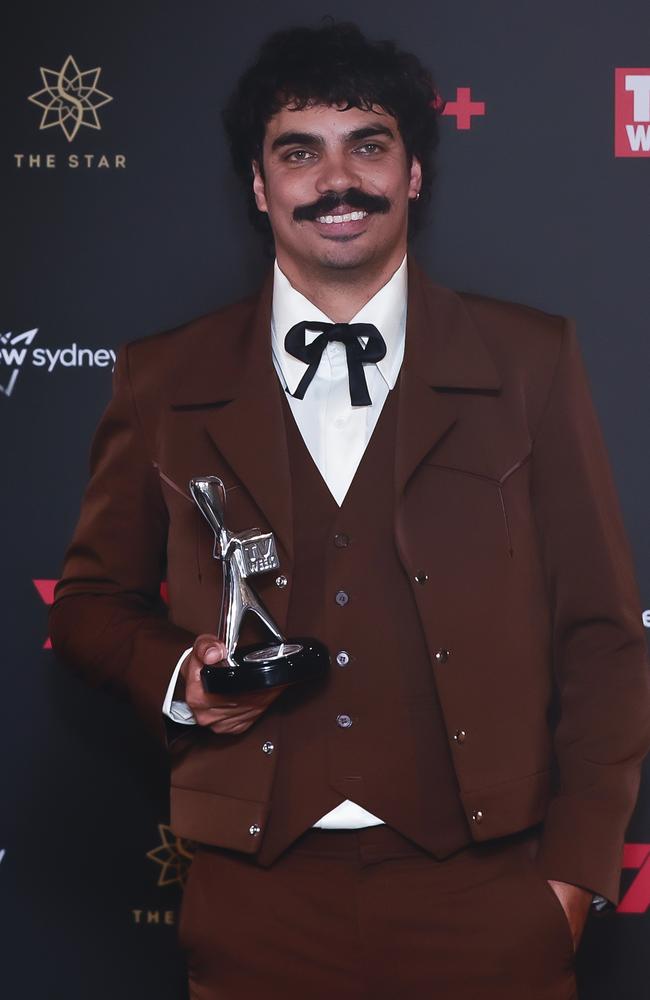 Posing with his Logie for the Bert Newton Award (AKA Most Popular Presenter) in 2023. Picture: Getty Images