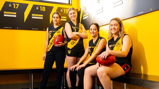 Glenelg will take on Woodville-West Torrens in the under-14 and under-16 girls on Friday night with both matches live streamed here. Picture: Morgan Sette