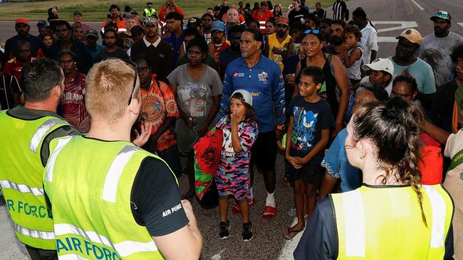 Residents of Borroloola evacuated from their flood-hit town. Picture: Supplied