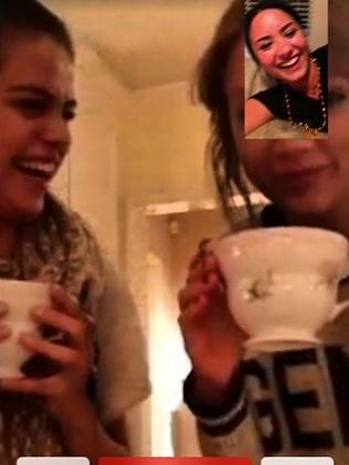 Selena Gomez and Taylor Swift Facetiming with Demi Lovato. Picture: Instagram