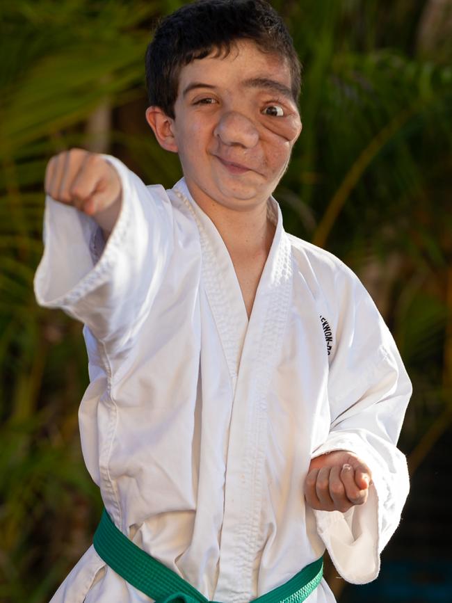 Taekwondo is one of Nicholas Daisley’s many activities. Picture: Steve Vit