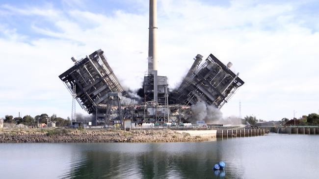 Flinders Power demolition of major boilers at 9am today. Picture: Supplied.