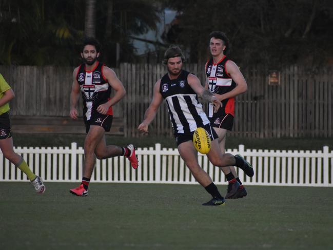 Connor Smith in the North Mackay Saints v Mackay Magpies Premier AFL grand final at Magpies Sporting Club, Mackay, September 11, 2021. Picture: Matthew Forrest