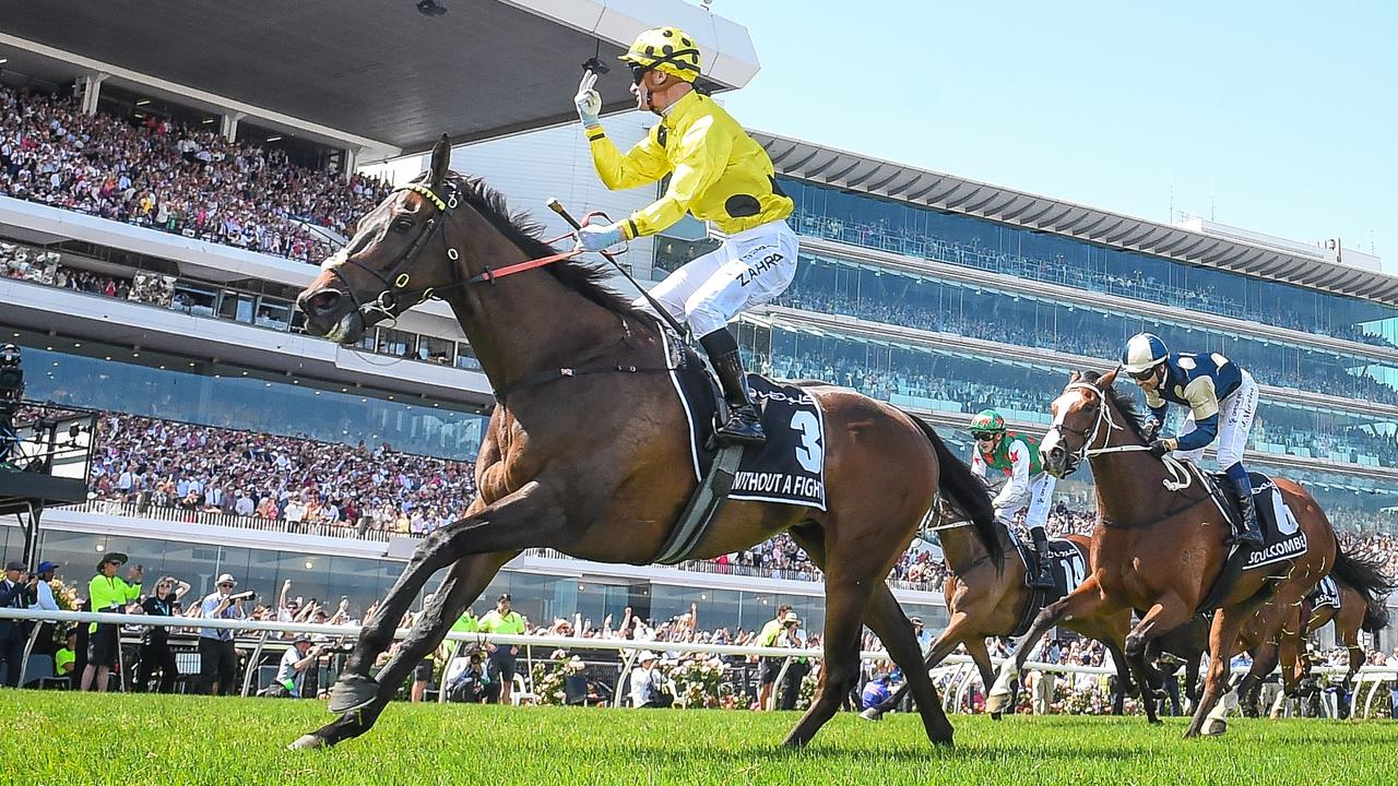 Without A Fight wins the 2023 Melbourne Cup.