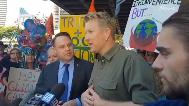 Protesters heckle Brisbane lord mayor