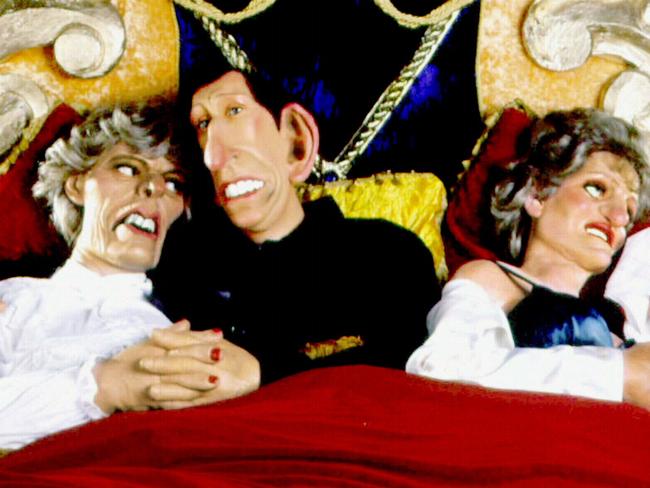 The British satirical puppet show had a field day with Camilla, Charles and Diana in the 1990s. Picture: AP Photo