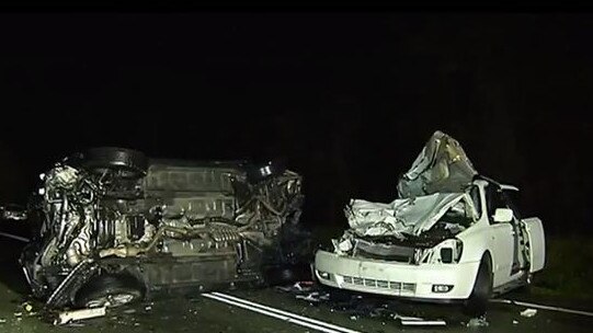 A woman has died after a car veered into the path of her mini-van at Redland Bay. Picture: 7 News