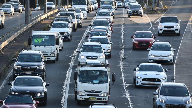 Heavy traffic was seen heading towards the Harbour Bridge as commuters made their way into the CBD during the train strikes. Picture: Gaye Gerard / NCA Newswire