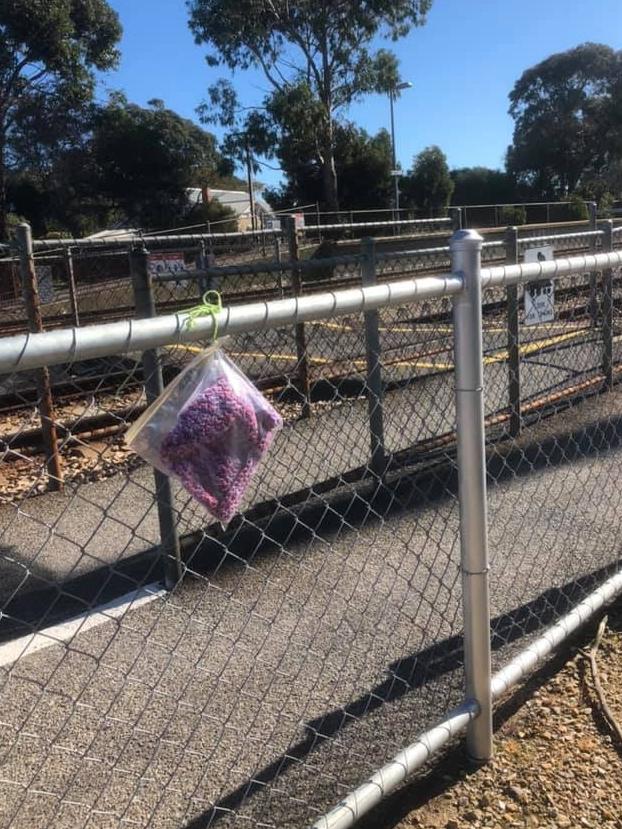 A beanie waiting to be found at a train station in the area. Picture: Supplied.