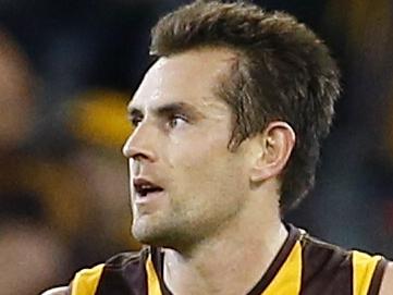 AFL Round 18 Hawthorn vs Sydney at the MCG. Luke Hodge after sealing the game for the Hawks . Pic: Michael Klein. Saturday July 26, 2014.