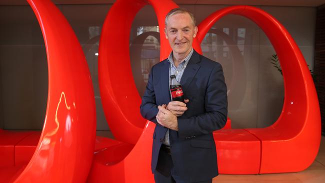 Peter West, the boss of Coca-Cola Europacific’s local bottling arm, will need to lift prices this year to counter inflationary pressures in his own business. Picture: Britta Campion