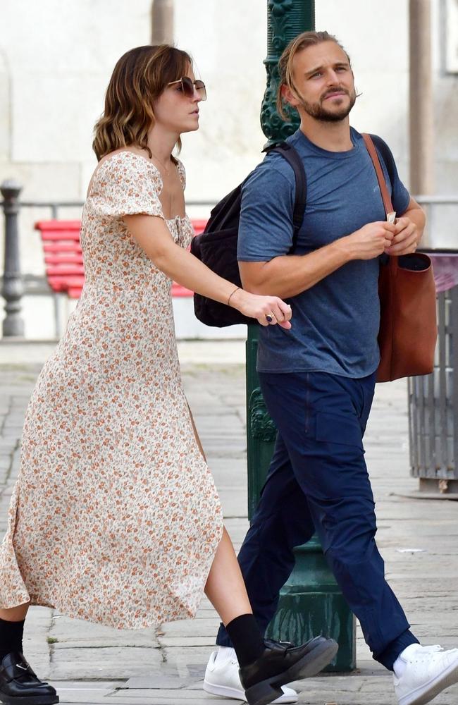 Harry Potter star Emma Watson and Sir Philip Green's son Brandon Green on holiday together in Venice in August 2022. Picture: Cobra Team/Backgrid