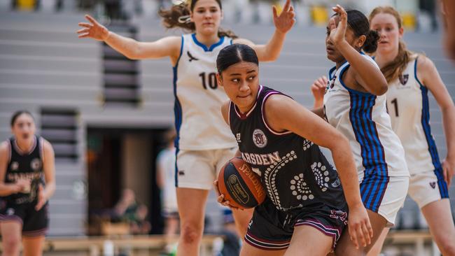 Marsden defeated John Paul College to claim the bronze medal in the Championship division at the Basketball Australia School Championships. Picture: Taylor Earnshaw