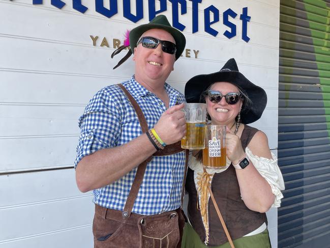 Scott and Spanner at the 2024 Yarra Valley Oktoberfest. Picture: Himangi Singh.