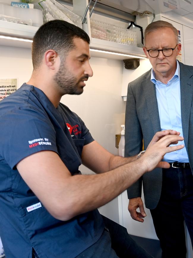 GP Dr Daniel Nour with Prime Minister Anthony Albanese. Picture: Jeremy Piper