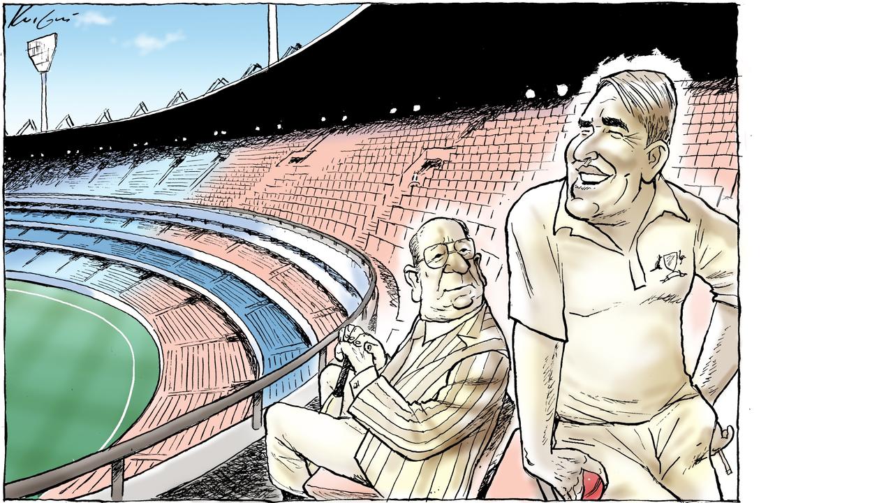 Cartoonist Mark Knight says Shane Warne should be remembered as one of the greats of Australian cricket, up there with Sir Donald Bradman.