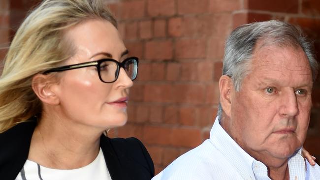 Emma Page-Campbell with her husband Robert Doyle after the allegations emerged. Picture: Nicole Garmston