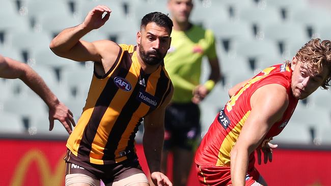 Paul Puopolo in action for Hawthorn last year. Picture: Sarah Reed