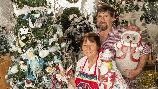 Julie Dowd and Michael Fox from Tanglewood Christmas Treasures in Cabarlah. Picture: Nev Madsen.