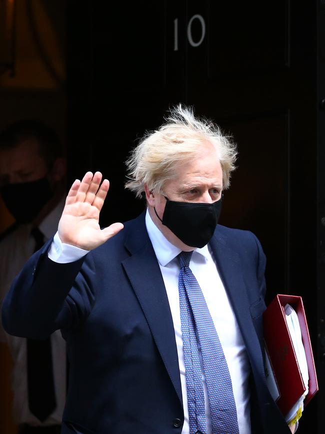 UK Prime Minister Boris Johnson departs 10 Downing Street.