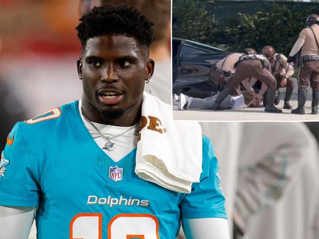 Tyreek Hill was arrested by police before the Dolphins' game against the Jacksonville Jaguars.