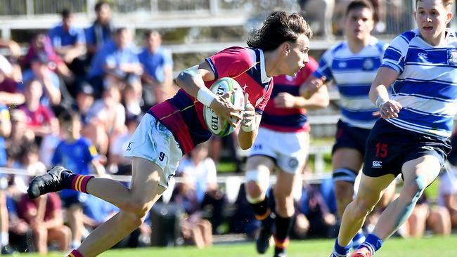 BSHS player Tobias Riley Nudgee College v BSHS in the GPS First XV rugby. Saturday August 20, 2022. Picture, John Gass