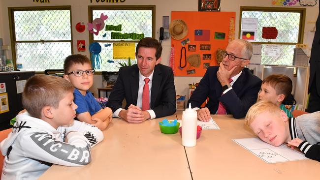 Minister for Education Simon Birmingham and Prime Minister Malcolm Turnbull delivered Gonski 2.0 at Ermington West Public School in Sydney. (Pic: Mick Tsikas)