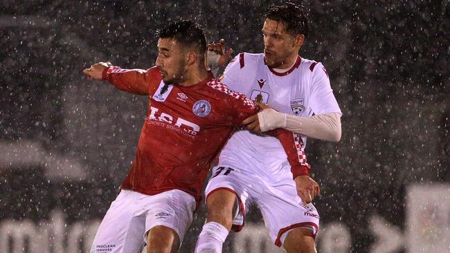 Gian Albano in action for Melbourne Knights.