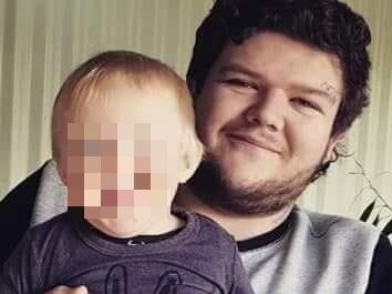 Alleged Burnie murder victim Bobby William Medcraft, 23, pictured with his young son. Picture: Facebook