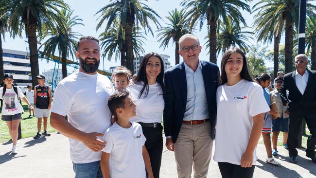 The Abdallah family with PM Anthony Albanese at the first annual i4Give festival in Parramatta. Picture: NCA NewsWire/David Swift