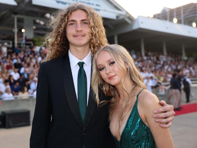 Ethan Bell and Kiarna McNally at the Southport State High School Formal at SeaWorld. Picture, Portia Large.