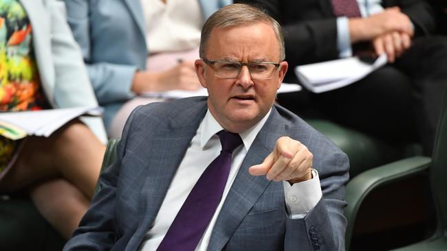 Anthony Albanese during question time on Thursday. Picture: AAP