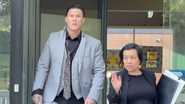 Queenslander Mark Kenneth Rangi left Sutherland Local Court on Tuesday with his lawyer Katrina Beltran. Picture: Ashleigh Tullis