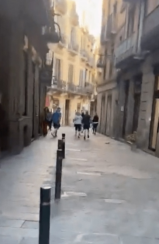 The man was seen running towards the crowd.