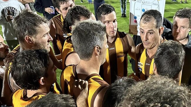 Swan (left) played off half-back in his one-off match for Gol Gol. This was the only time Gol Gol defeated Bambill all season. Picture: Ricky Nixon