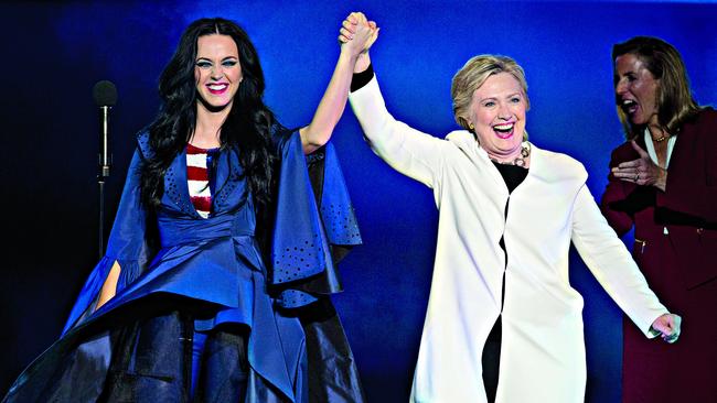 Katy Perry suffered woke-burn after throwing her support behind Hillary Clinton’s failed run for president. Picture: Daniel Acker/Bloomberg via Getty Images