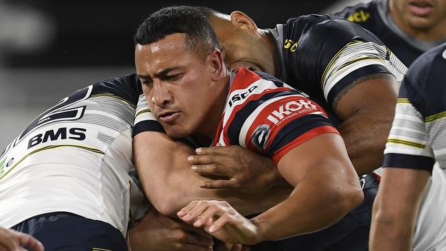 Siosiua Taukeiaho led the way for the Roosters. Picture: Ian Hitchcock/Getty Images