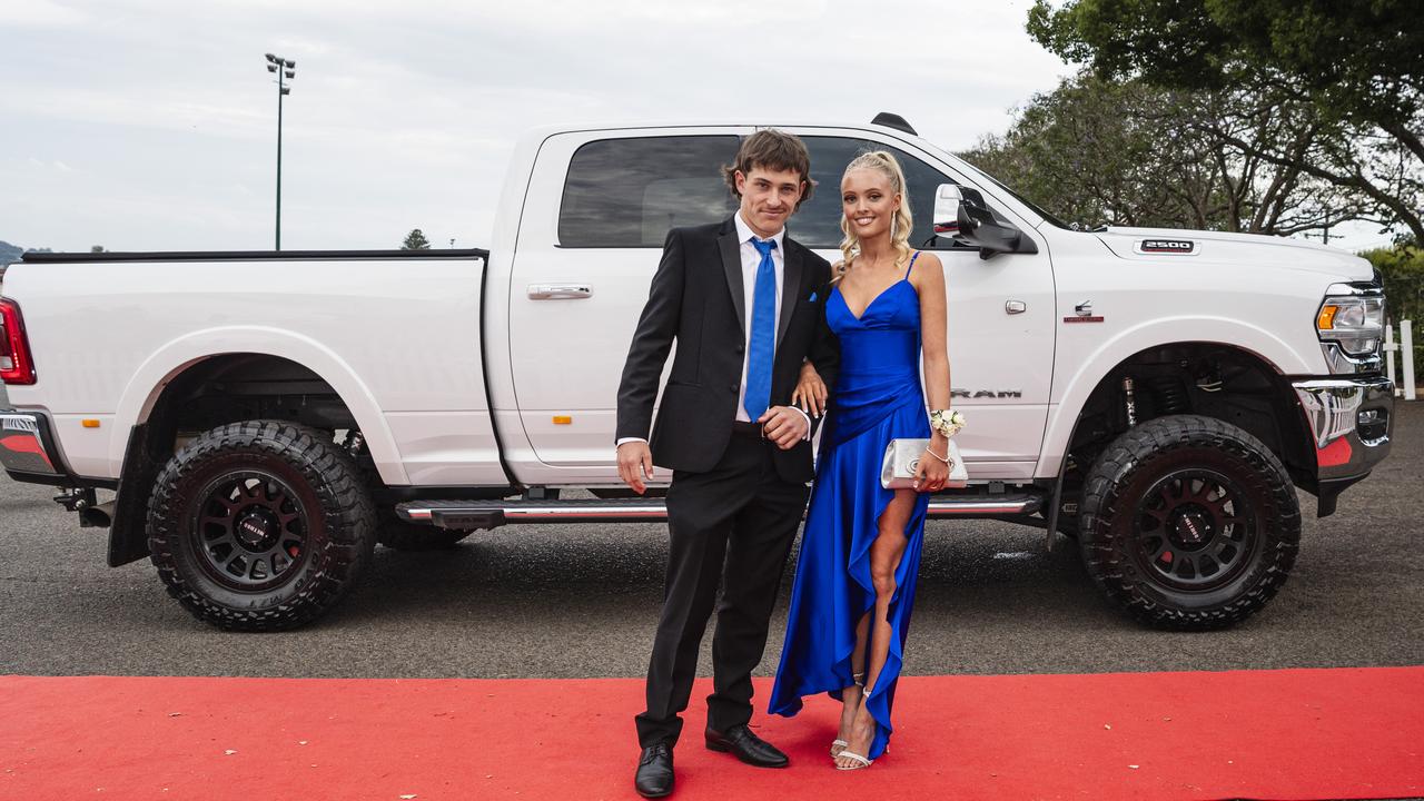 Graduate Kai Longstaff is partnered by Lily Hawkswell at The Industry School formal at Clifford Park Racecourse, Tuesday, November 12, 2024. Picture: Kevin Farmer