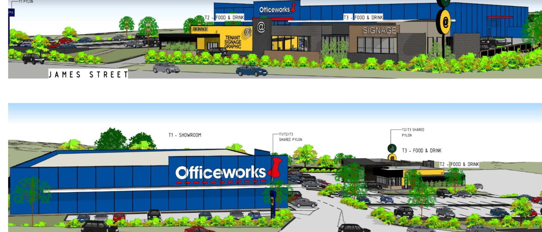 REVEALED: Officeworks will be the anchor tenant of a $30m project replacing the infamous Snap Fitness eyesore on the corner of James and West Streets in Harristown.