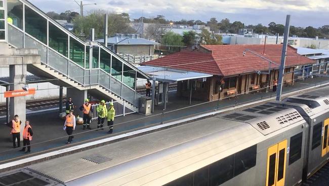 Officers at Riverwood railway station.