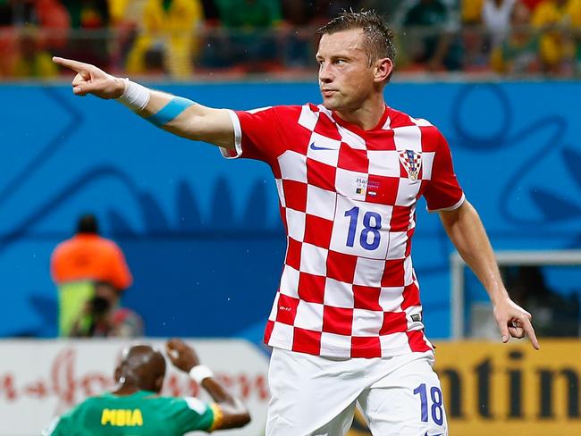 MANAUS, BRAZIL - JUNE 18: Ivica Olic of Croatia celebrates after scoring his team's first goal past Charles Itandje of Cameroon during the 2014 FIFA World Cup Brazil Group A match between Cameroon and Croatia at Arena Amazonia on June 18, 2014 in Manaus, Brazil. (Photo by Matthew Lewis/Getty Images)