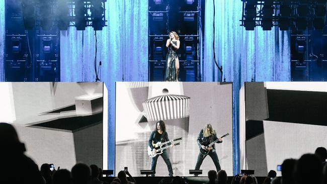 Shania Twain performs in Botanic Park on Sunday. Picture: AAP / Morgan Sette