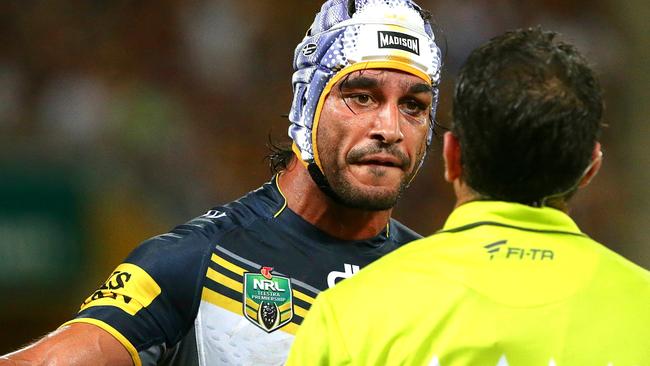 It was an unhappy night for Cowboys skipper Johnathan Thurston. Pic Peter Wallis