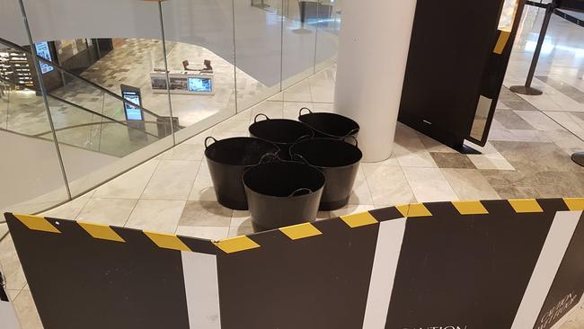 Rain fell from the ceiling near The Shard's elevators at Eastland on May 10.