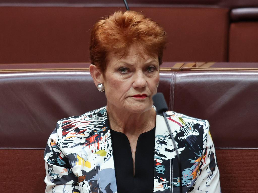 Pauline Hanson says she will not receive the COVID-19 vaccine. Picture: NCA NewsWire / Gary Ramage