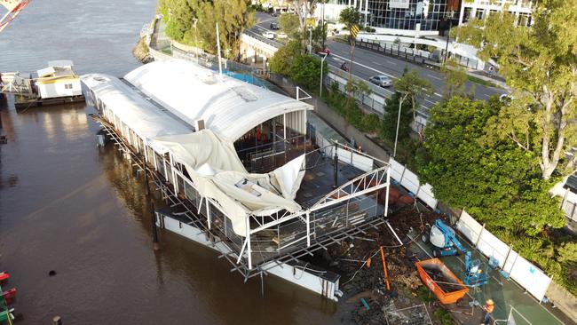 The restaurant is now clear of the bikeway.