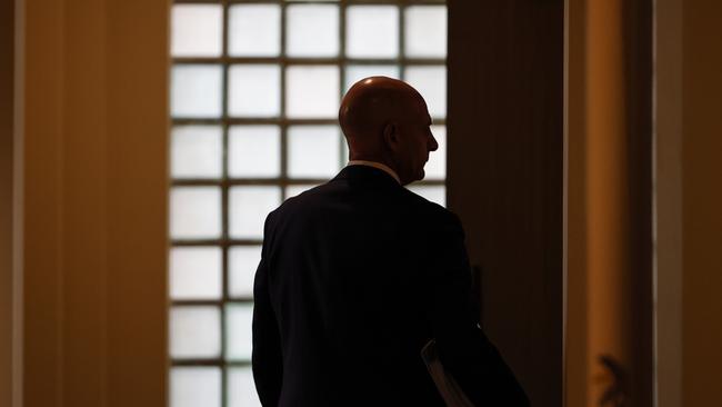 Premier Peter Gutwein as he walks into question time in State Parliament. Picture: Zak Simmonds